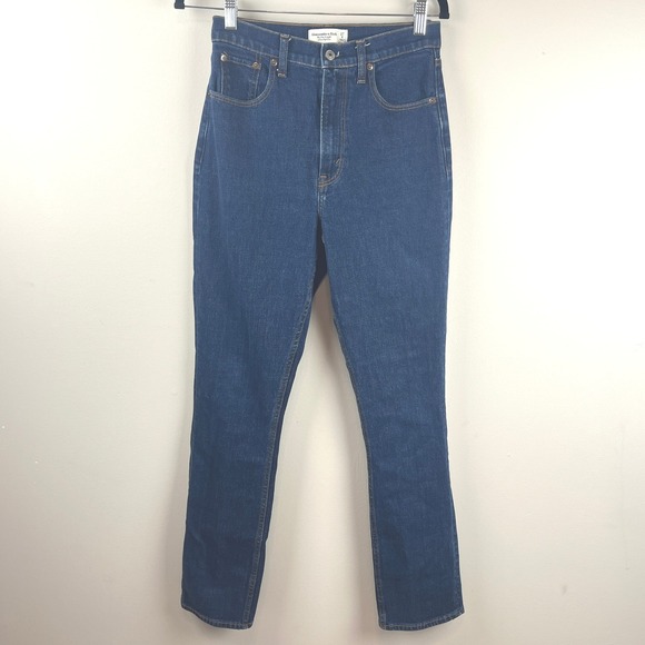 Abercrombie & Fitch Denim - Abercrombie & Fitch Blue Curve Love Slim Straight Ultra High Rise Jeans 27/4